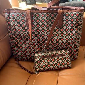 Fossil tote bag and wallet